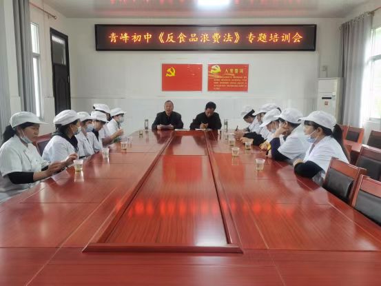 青峰初中开展反食品浪费法主题培训