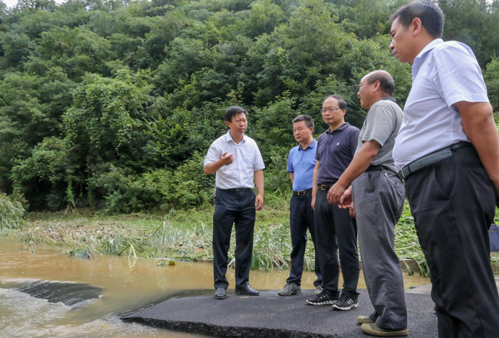 蔡贤忠调研指导青峰镇防汛救灾和精准扶贫工作