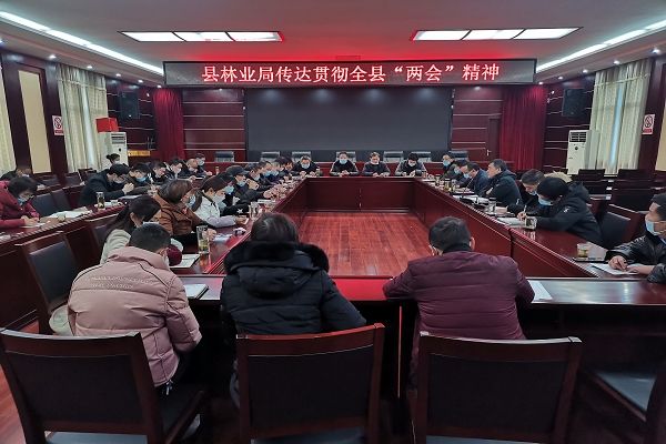 县林业局传达贯彻全县“两会”精神